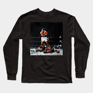 Muhammad Ali détruit Sonny Liston T-shirt échancré Long Sleeve T-Shirt